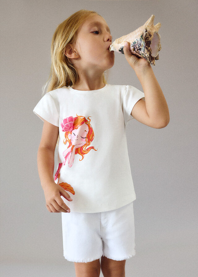 Mayoral Shorts twill bambina bianco