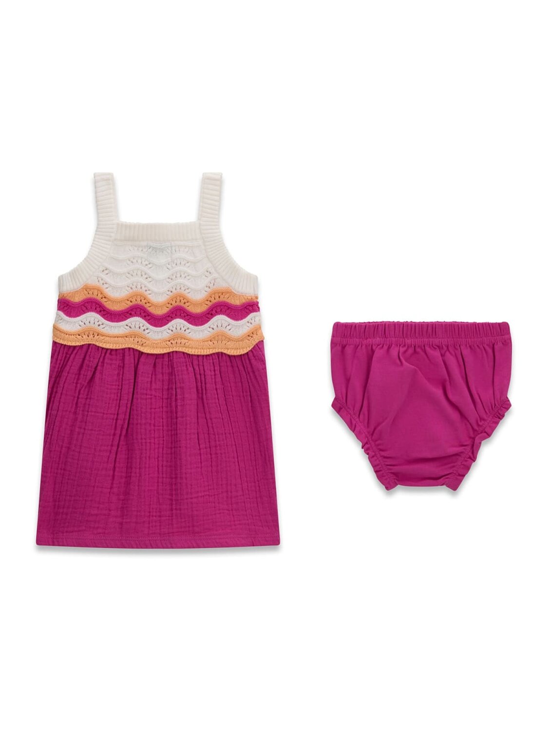 Guess Kids Abito crochet senza maniche mutandina bambino baby viola link and oran – vista 2