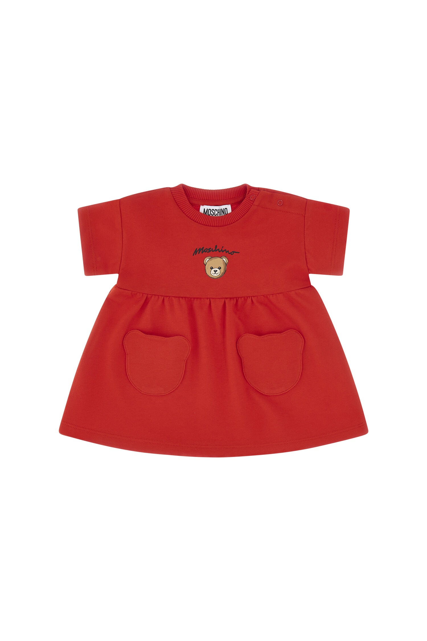 Moschino abito neonata in cotone rosso