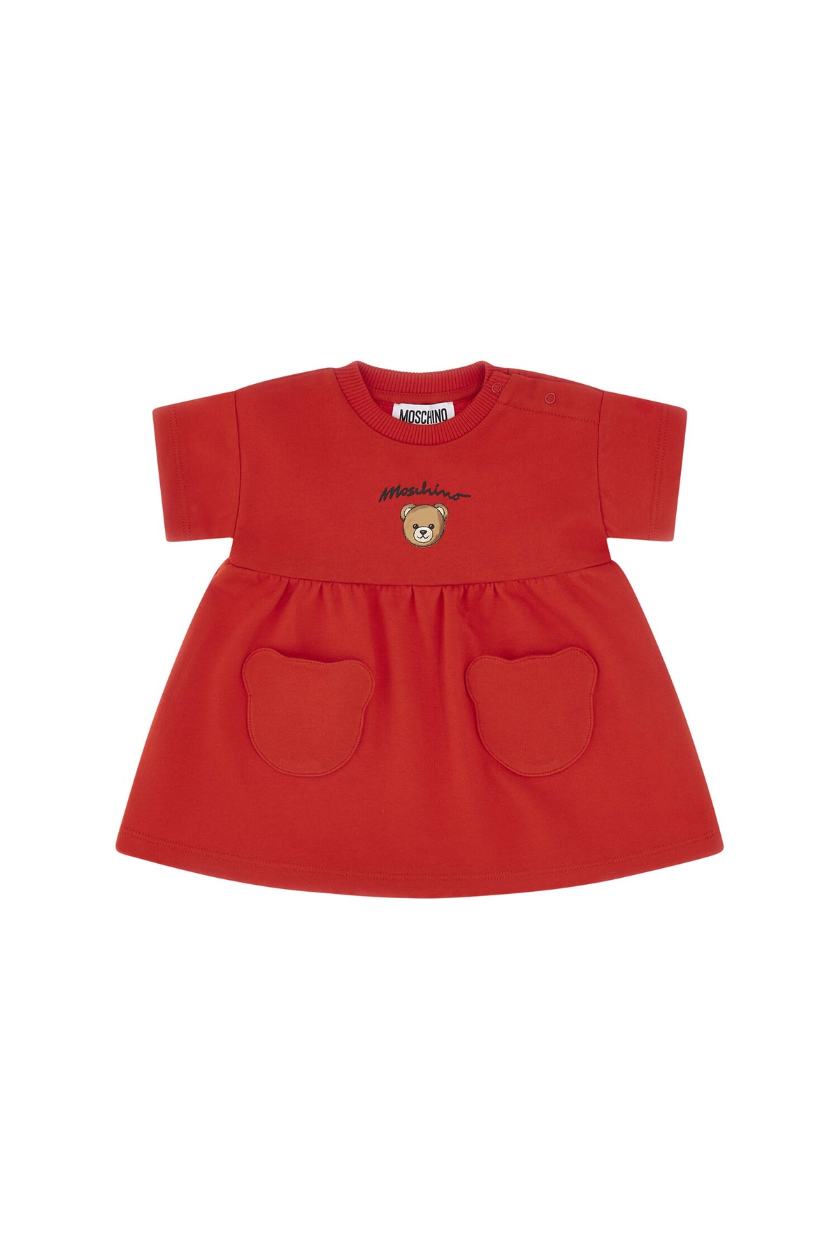 Moschino abito neonata in cotone rosso