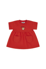 Moschino abito neonata in cotone rosso