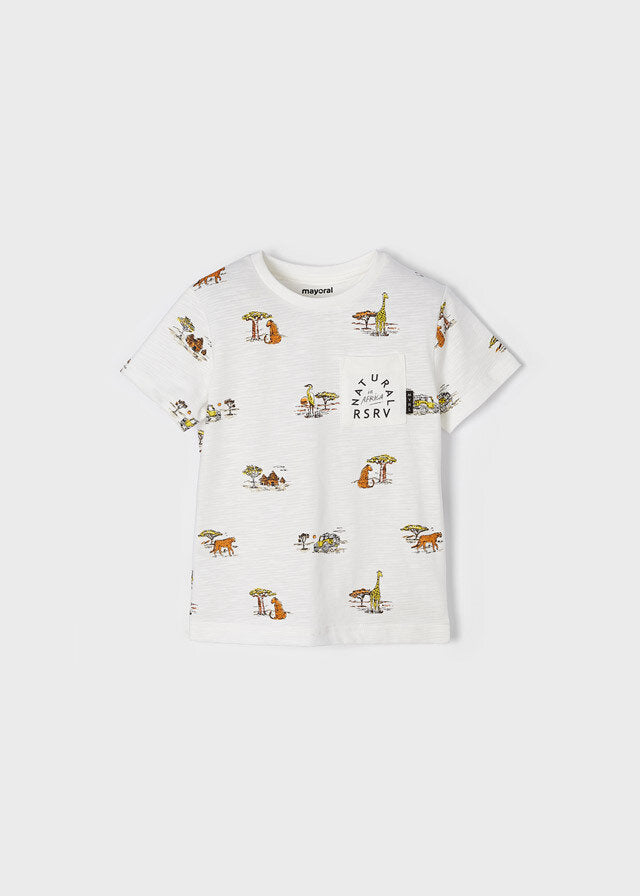 Mayoral T-shirt a manica corta stampata bambino bian.sporc – vista 3