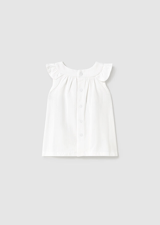Mayoral Newborn Vestito punto neonata bianco 1852-28-2G – vista 2
