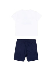 Moschino completo due pezzi baby unisex in cotone bianco - vista alternativa 2