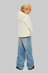 Calvin Klein Kids felpa con cappuccio ragazzo bianco - vista alternativa 3