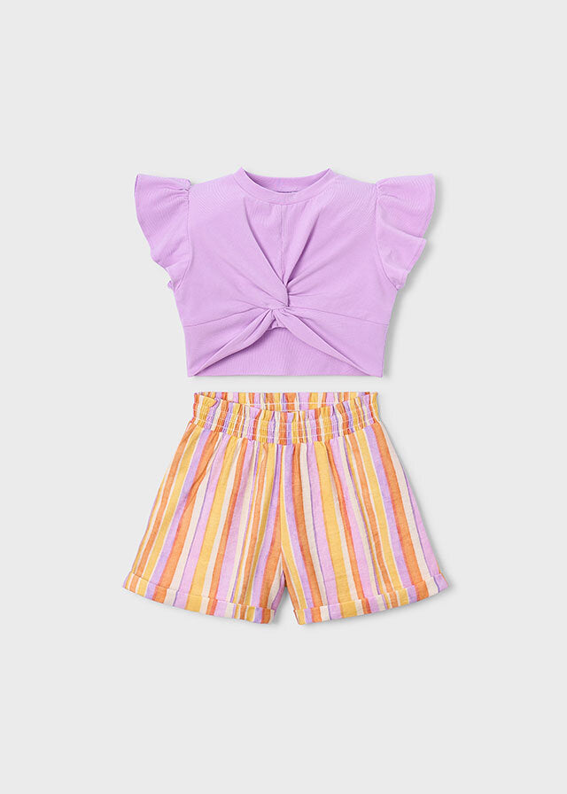 Mayoral Set con shorts bambina lilac – vista 4