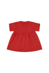 Moschino abito neonata in cotone rosso - vista alternativa 2