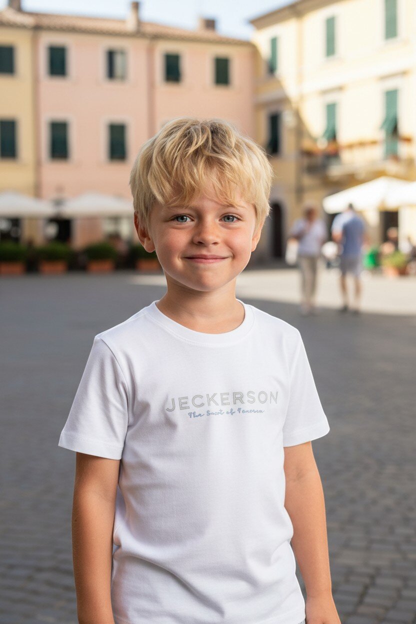 Jeckerson T-shirt bambino beige chiaro modello JB5692TS26