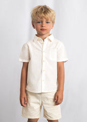 Mayoral Set bermuda lino elegante bambino avena riga