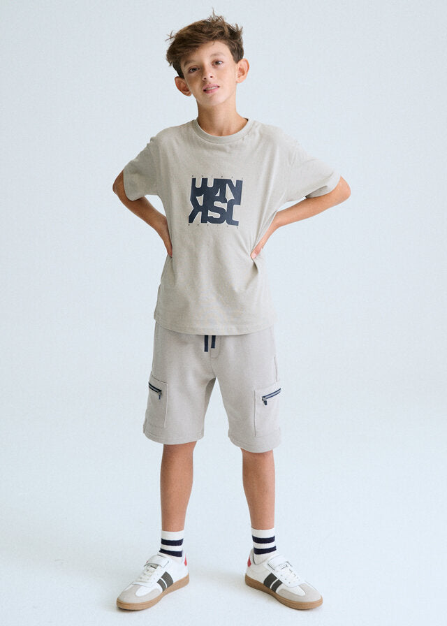 Mayoral T-shirt lettere basic ragazzo shitake – vista 2