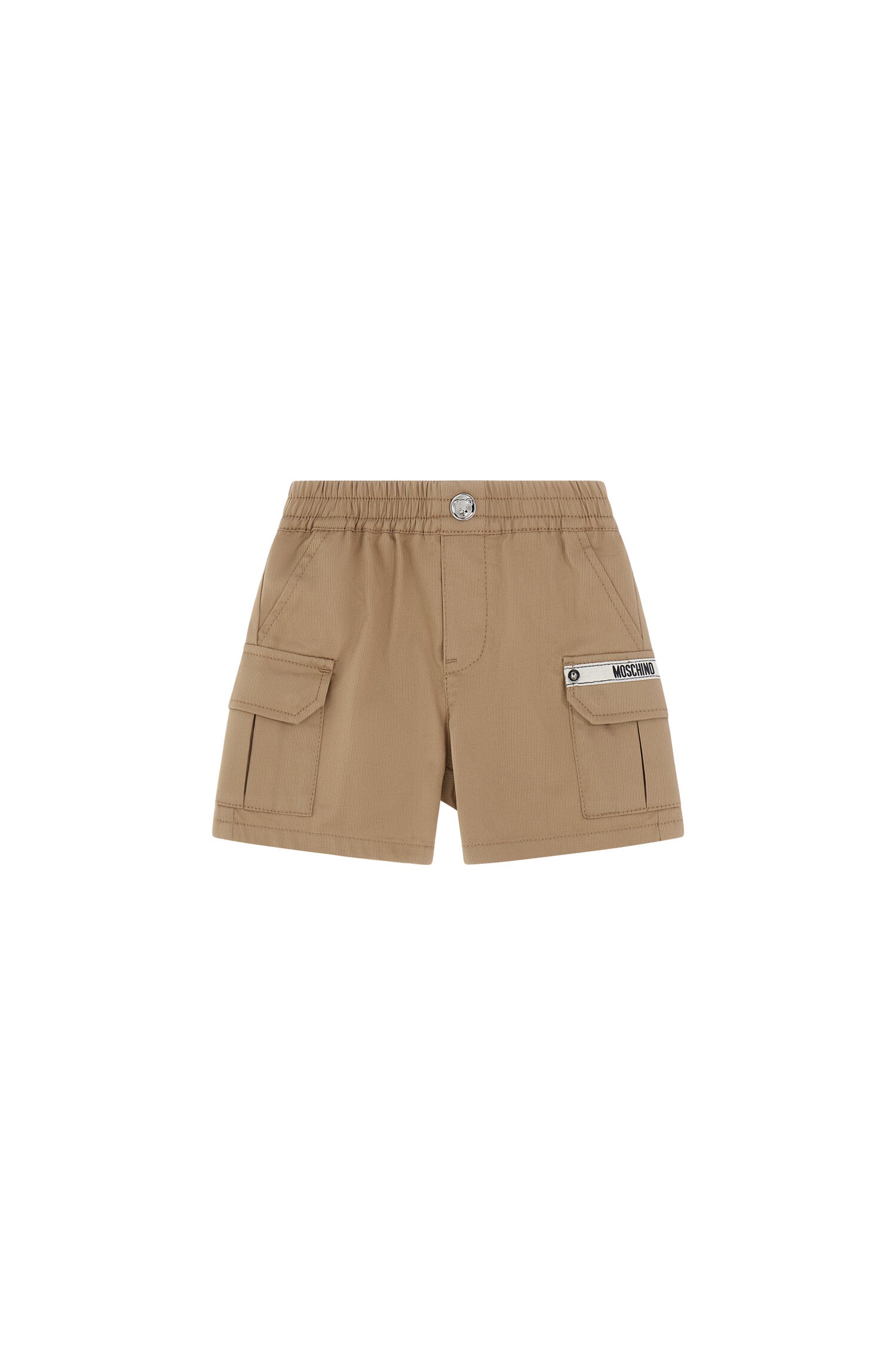 Moschino shorts neonato in cotone beige chiaro