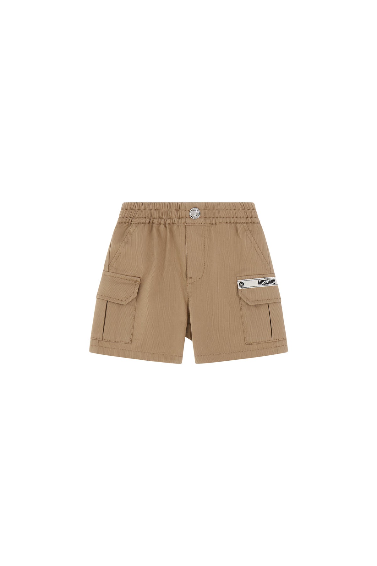Moschino shorts neonato in cotone beige chiaro