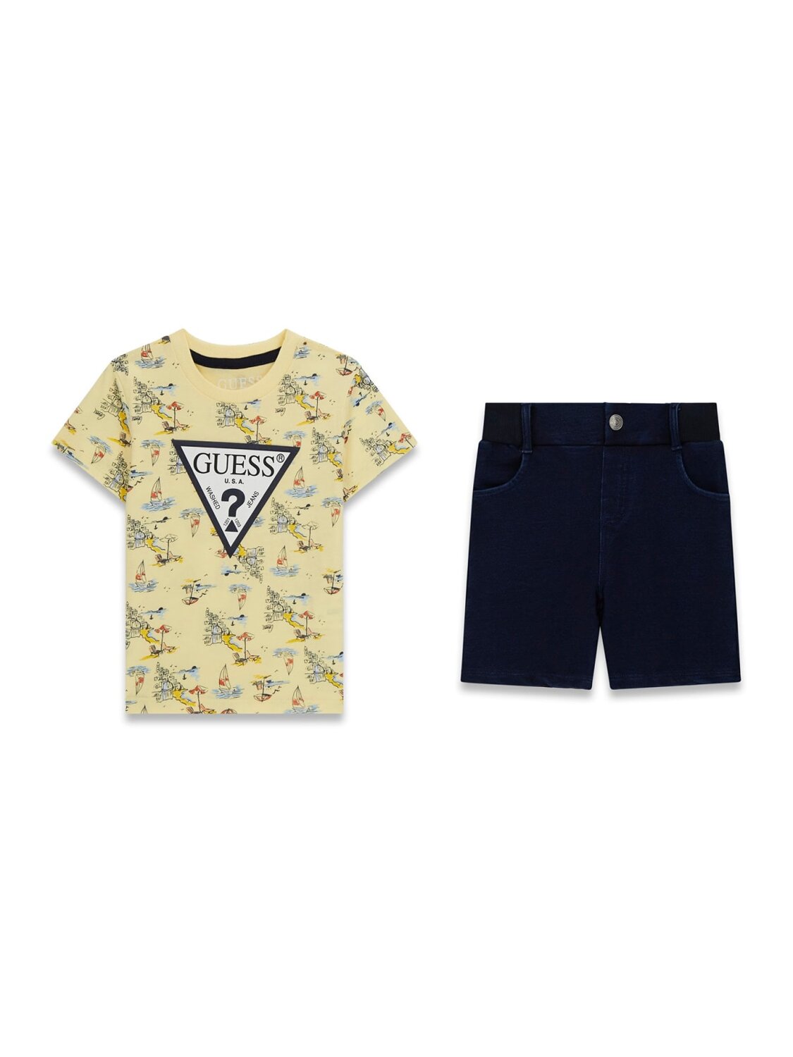 Guess Kids Set t-shirt pantaloni denim stretch bambina dream season