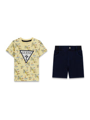Guess Kids Set t-shirt pantaloni denim stretch bambina dream season