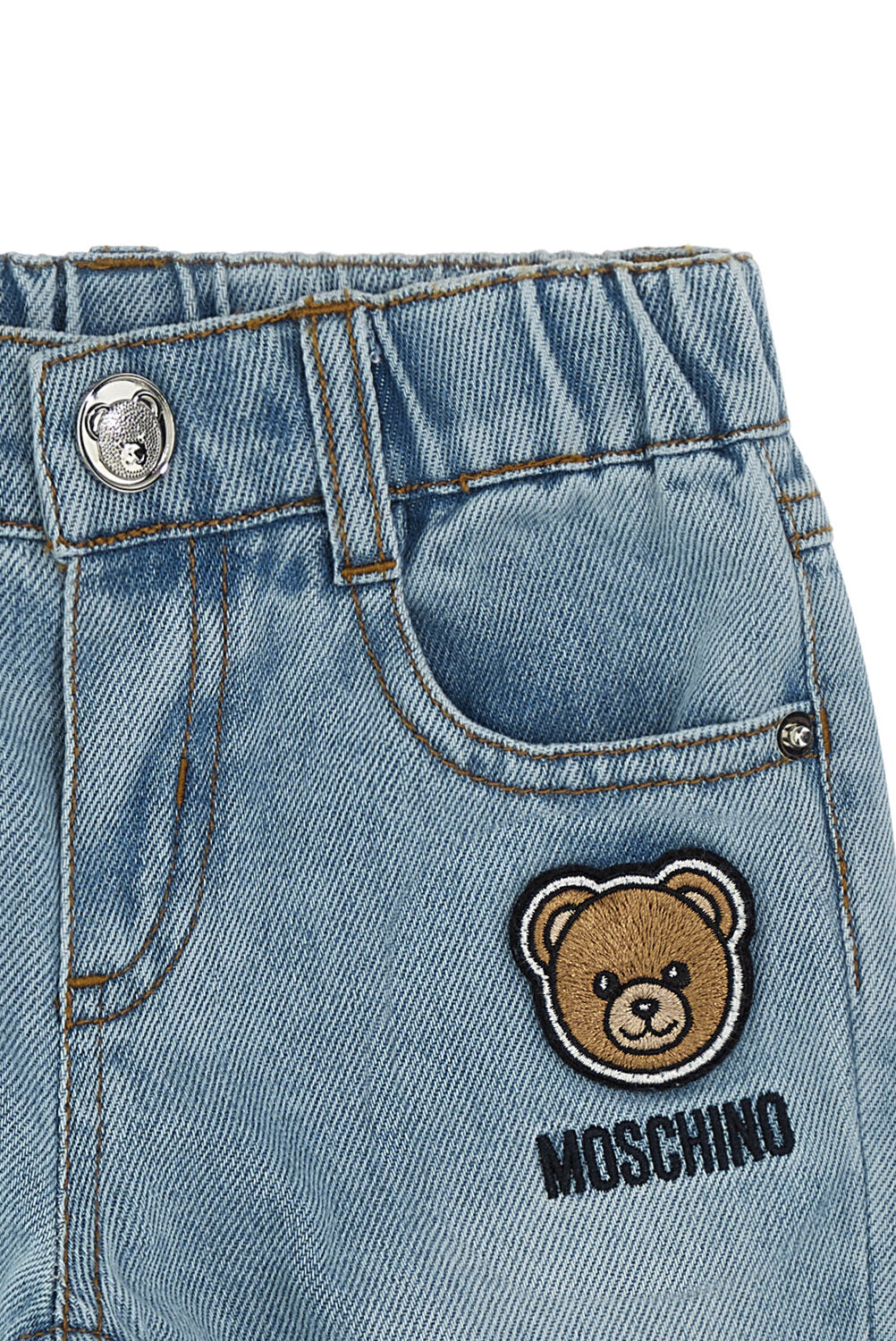 Moschino jeans baby unisex in denim blu - vista alternativa 3