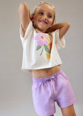 Mayoral T-shirt a manica corta bambina bianc osso 3010-94-6G