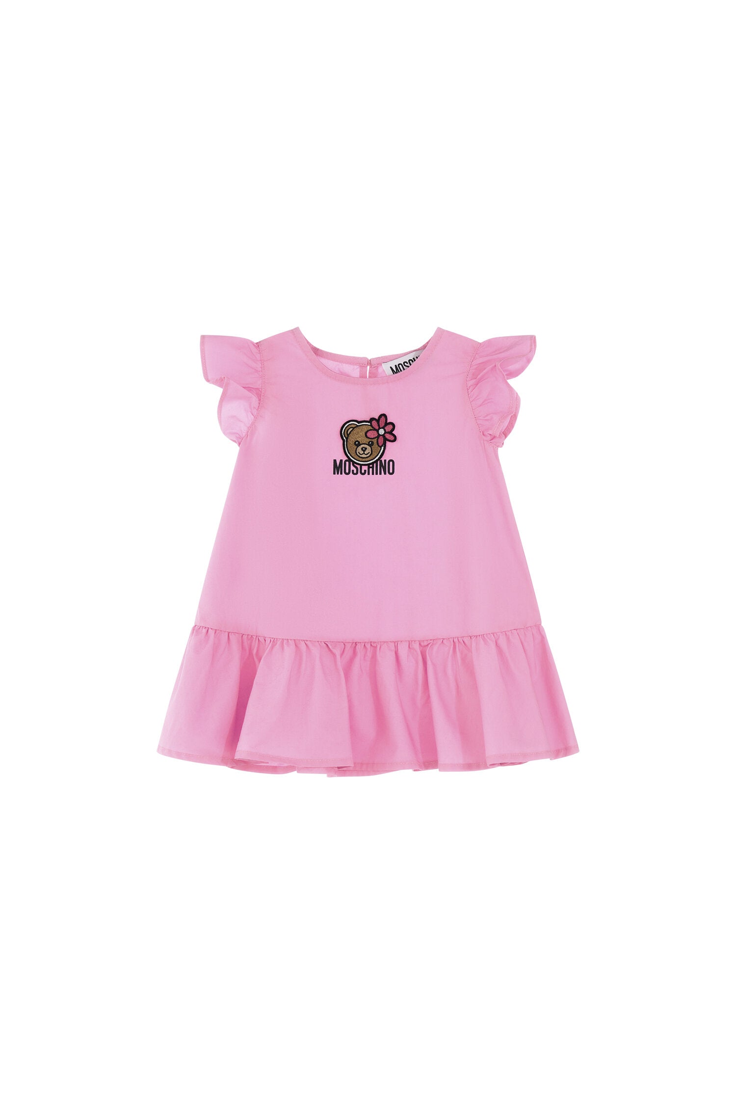 Moschino abito neonata in cotone rosa modello MDV0D6LLA10