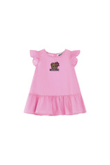 Moschino abito neonata in cotone rosa modello MDV0D6LLA10