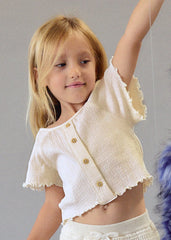 Mayoral T-shirt a manica corta bambina bianc osso 3014-15-6J – vista 2