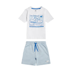 New Balance T-shirt neonato in cotone bianco