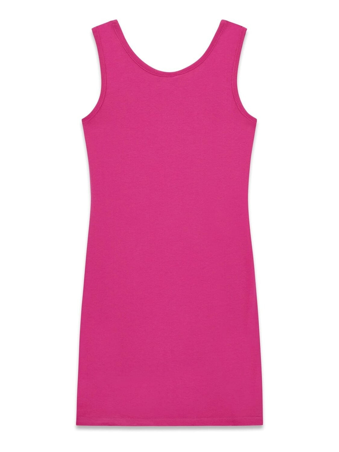 Abito smanicato casual Scugnizzi 0-16 per bambina in cotone fucsia con scollo rotondo e vestibilità comoda