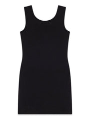 Abito smanicato casual nero per bambina Scugnizzi 0-16 in tessuto morbido con scollo rotondo e design essenziale