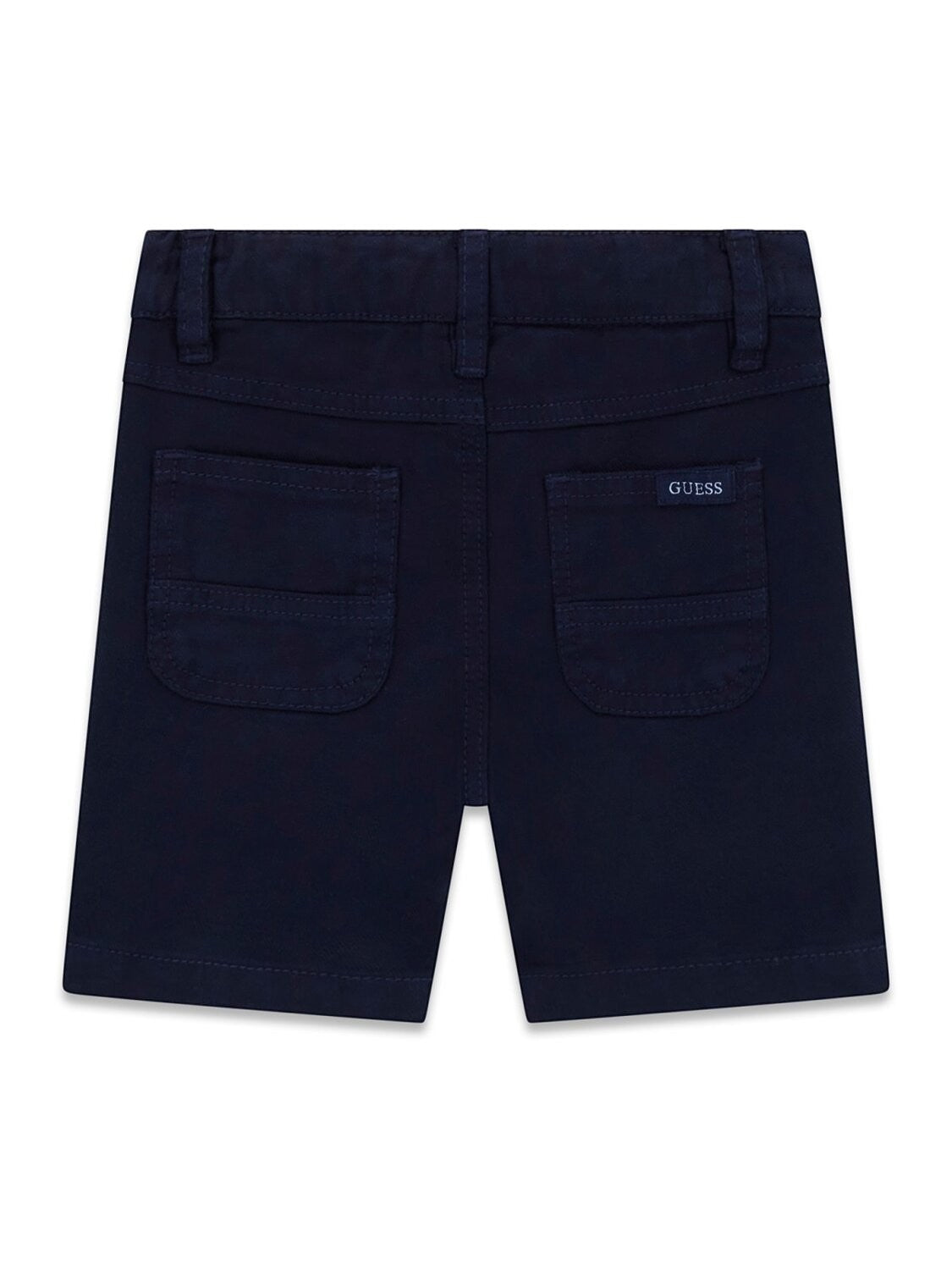 Pantaloncini Bermuda blu navy in cotone per bambini Scugnizzi 0-16 con tasche posteriori e logo GUESS