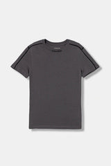 T-shirt Scugnizzi 0-16 Calvin Klein grigio antracite con dettagli neri sulle spalle e logo sul petto