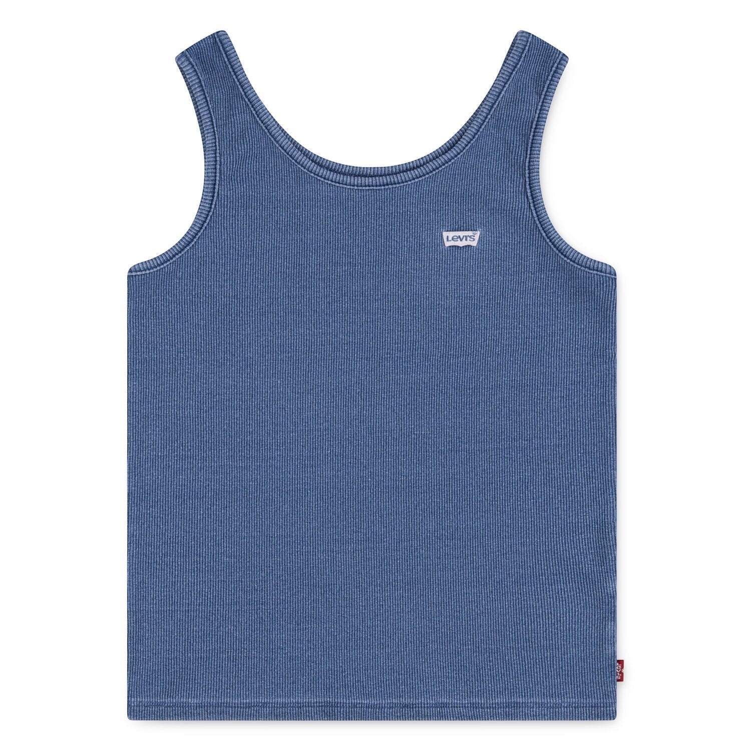 Canotta a costine blu denim per bambini Scugnizzi 0-16 con logo Levi's ricamato sul petto