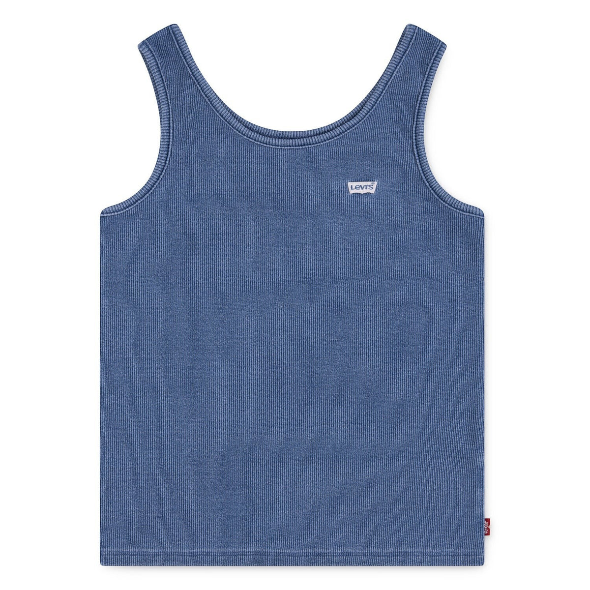 Canotta a costine blu denim per bambini Scugnizzi 0-16 con logo Levi's ricamato sul petto