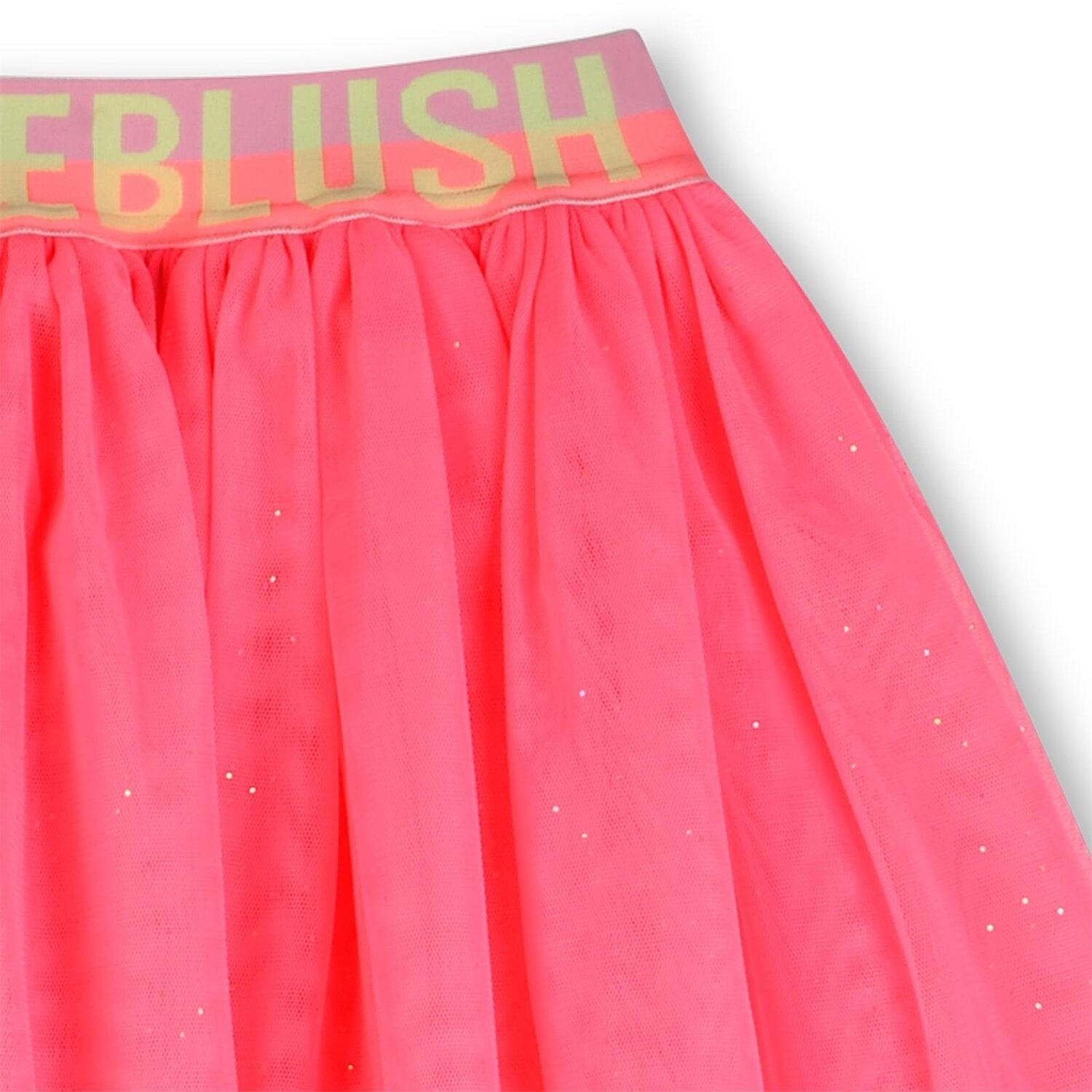 Gonna in tulle rosa fluo con glitter e fascia elastica logata Scugnizzi 0-16 Billieblush