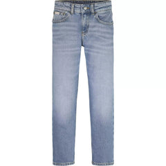 Jeans da bambino Scugnizzi 0-16 firmati Calvin Klein in denim azzurro medio con classico design a cinque tasche.