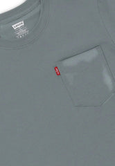 Maglietta Scugnizzi 0-16 Levi's in cotone grigio cenere con taschino sul petto ed etichetta rossa iconica