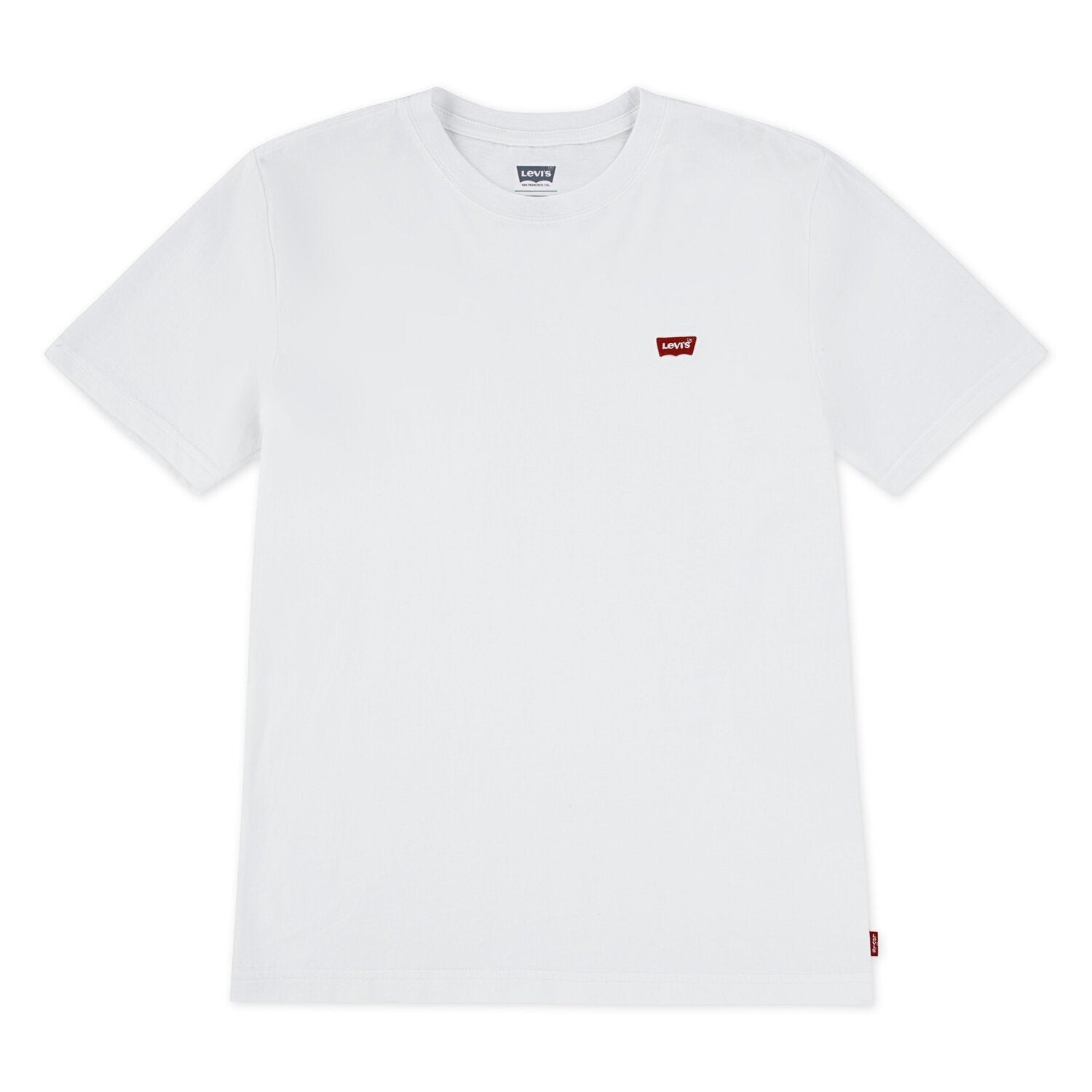T-shirt bianca in cotone Levi's con logo ricamato sul petto, proposta da Scugnizzi 0-16 per un look casual.
