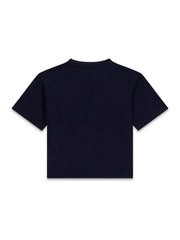 Retro della maglietta a maniche corte blu navy Scugnizzi 0-16 in morbido cotone con taglio moderno e pulito