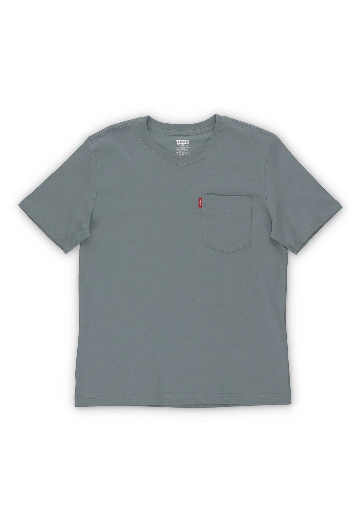 T-shirt a maniche corte Scugnizzi 0-16 in cotone grigio cenere con taschino frontale ed etichetta rossa Levi's