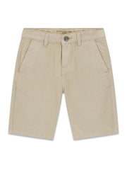 Pantaloncini Bermuda beige Scugnizzi 0-16 firmati GUESS in cotone con chiusura a bottone e tasche laterali