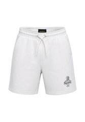 Pantaloncini bianchi in cotone Scugnizzi 0-16 RefrigiWear con elastico in vita, coulisse e logo ricamato