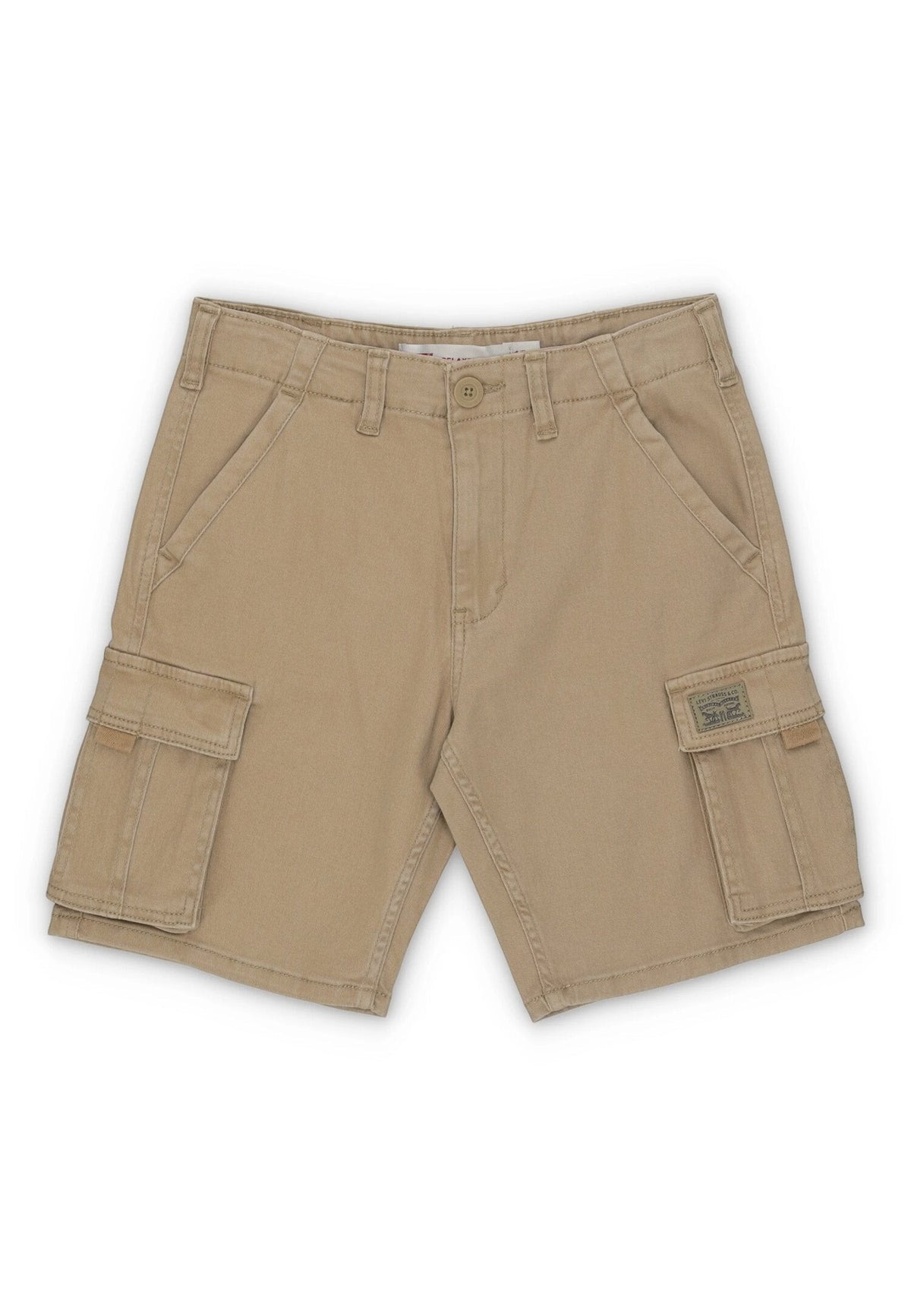 Pantaloncini cargo beige Scugnizzi 0-16 in cotone con tasche laterali e logo Levi Strauss & Co. applicato