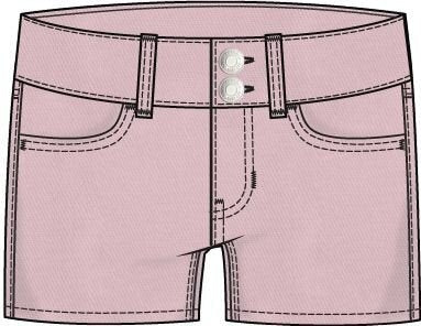 Pantaloncini corti in denim rosa pastello Scugnizzi 0-16 con vita alta e chiusura a doppio bottone per bambina
