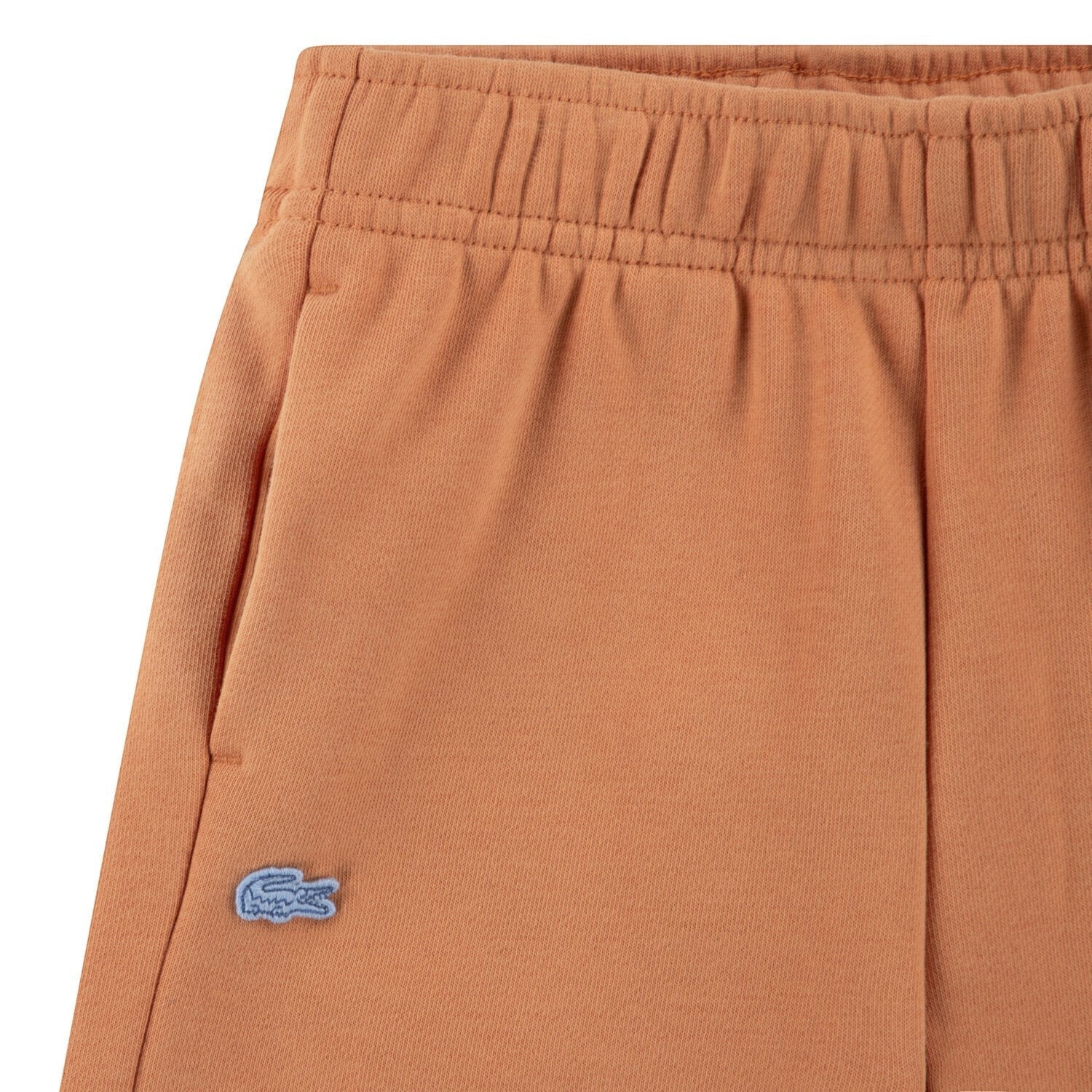 Pantaloncini Scugnizzi 0-16 Lacoste color cuoio in cotone con elastico in vita e logo coccodrillo ricamato