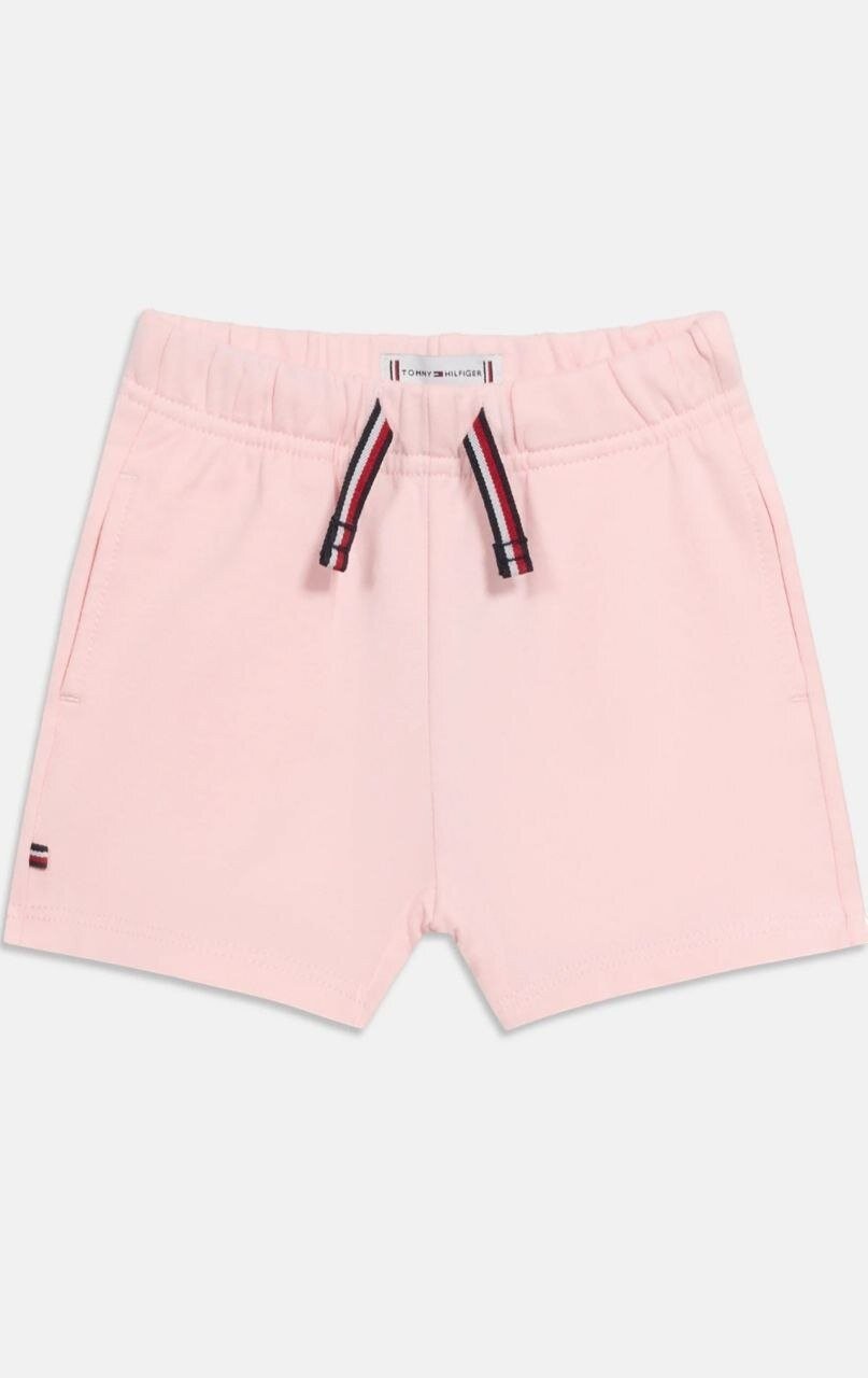 Pantaloncini rosa in cotone per bambini Scugnizzi 0-16 con coulisse logata Tommy Hilfiger e vita elasticizzata