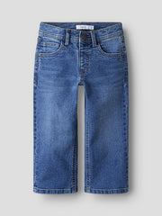 Pantaloni in denim blu Name It per bambini con cinque tasche e vita regolabile, proposti da Scugnizzi 0-16