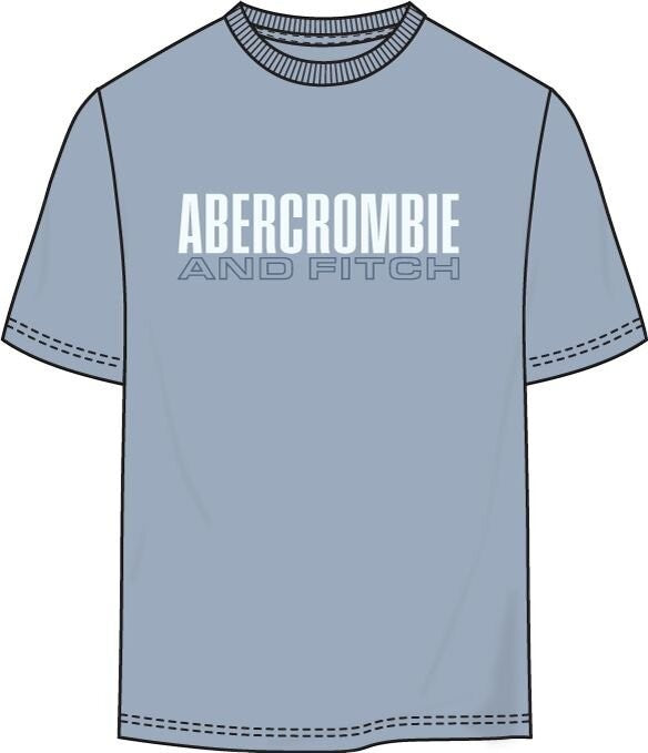 T-shirt a maniche corte Scugnizzi 0-16 Abercrombie & Fitch in cotone azzurro con logo stampato sul petto