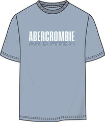 T-shirt a maniche corte Scugnizzi 0-16 Abercrombie & Fitch in cotone azzurro con logo stampato sul petto