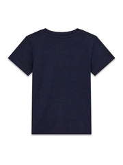 T-shirt a maniche corte blu navy in cotone per bambini Scugnizzi 0-16, vista posteriore del capo casual