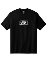 T-shirt nera in cotone Scugnizzi 0-16 Vans con logo bianco stampato sul petto, stile streetwear a maniche corte.