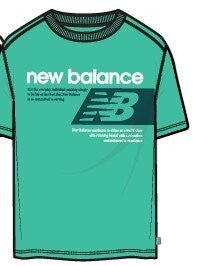 T-shirt a maniche corte Scugnizzi 0-16 New Balance verde acqua in cotone con grafica sportiva stampata sul petto