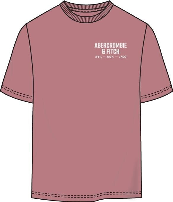 T-shirt rosa polvere in cotone Scugnizzi 0-16 con logo Abercrombie & Fitch stampato sul petto e girocollo a costine.