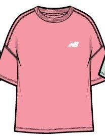T-shirt rosa pastello Scugnizzi 0-16 New Balance con logo bianco sul petto e vestibilità rilassata